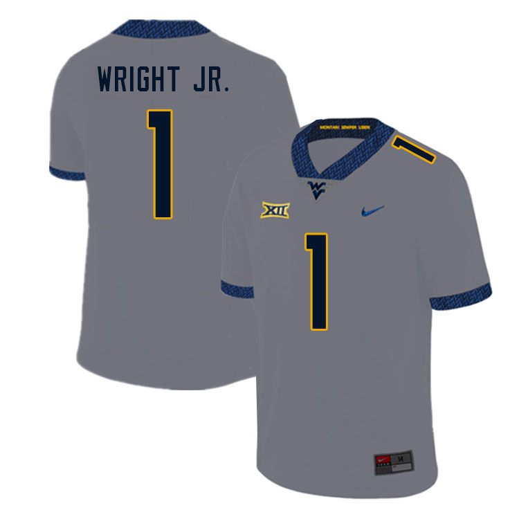 NCAA Men's Winston Wright Jr. West Virginia Mountaineers Gray #1 Nike Stitched Football College Authentic Jersey RN23E81FQ